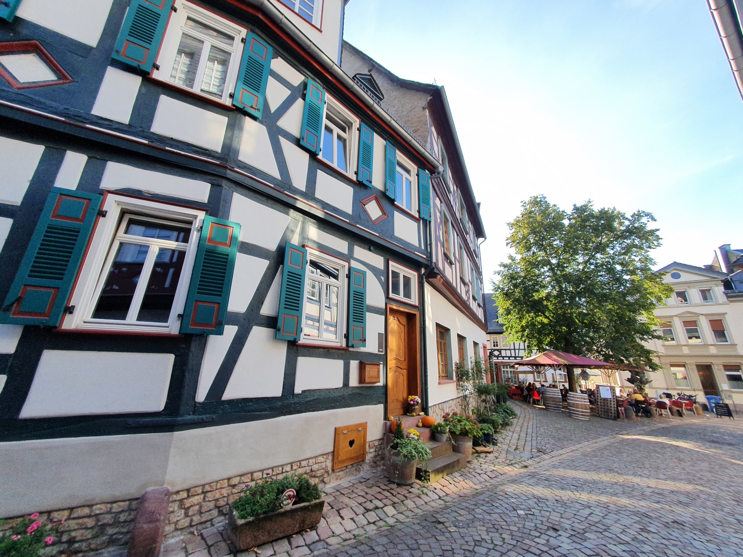 Buntes Fachwerkhaus in der Eltviller Altstadt