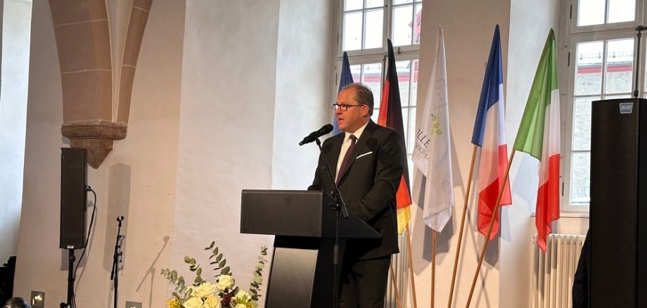 Bürgermeister Kunkel bei seiner Rede am Neujahrsempfang 2024