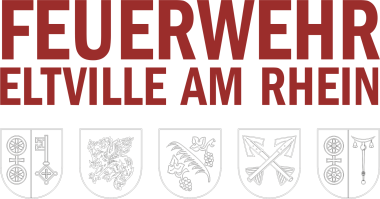 Logo der Feuerwehr Eltville am Rhein mit den fünf Stadtwappen
