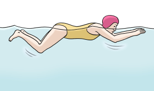 Grafik schwimmende Frau