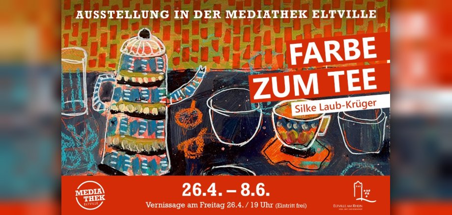 Plakat zur Ausstellung mit Gemälde "Fabre zum Tee"