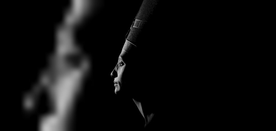 Eine Fotografie der Totenmaske von Nofretete