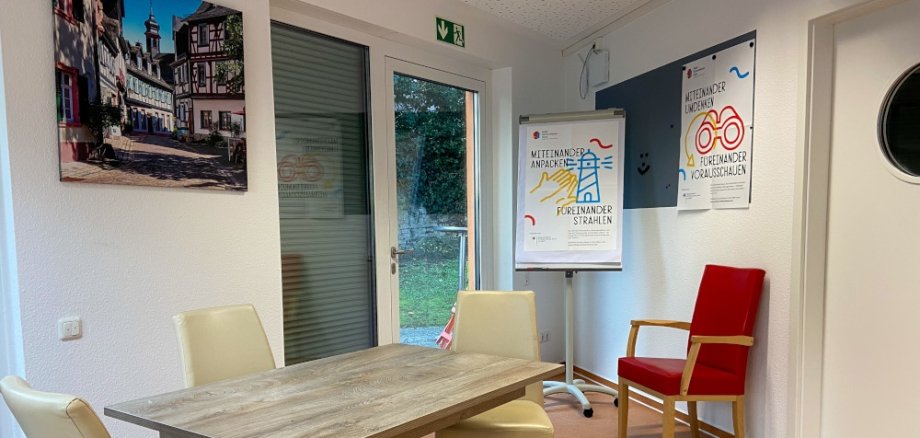 Räumlichkeiten mit Stühlen und Tisch im MGH 1