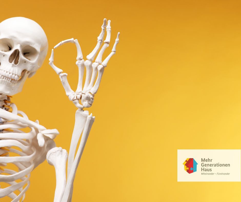 Symbolbild Skelett vor gelben Hintergrund