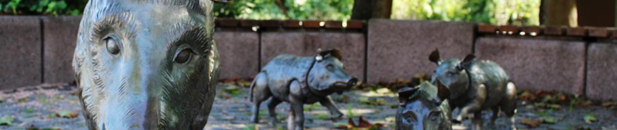 Wildsaugruppe aus Bronze in Martinsthal.