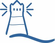 Blaues Leuchtturm-Symbol