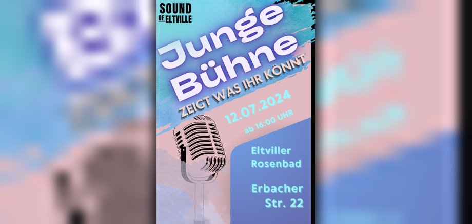 Plakat Junge Bühne: Mikrophone und Infos