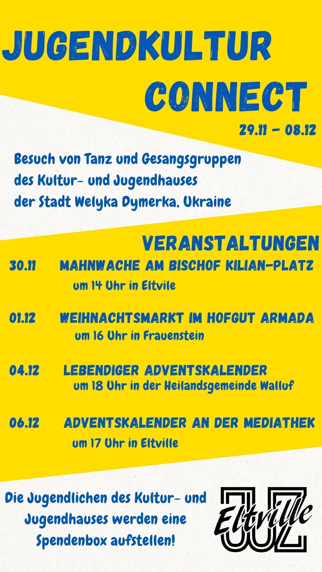 Plakat mit den Terminen der Auftritte
