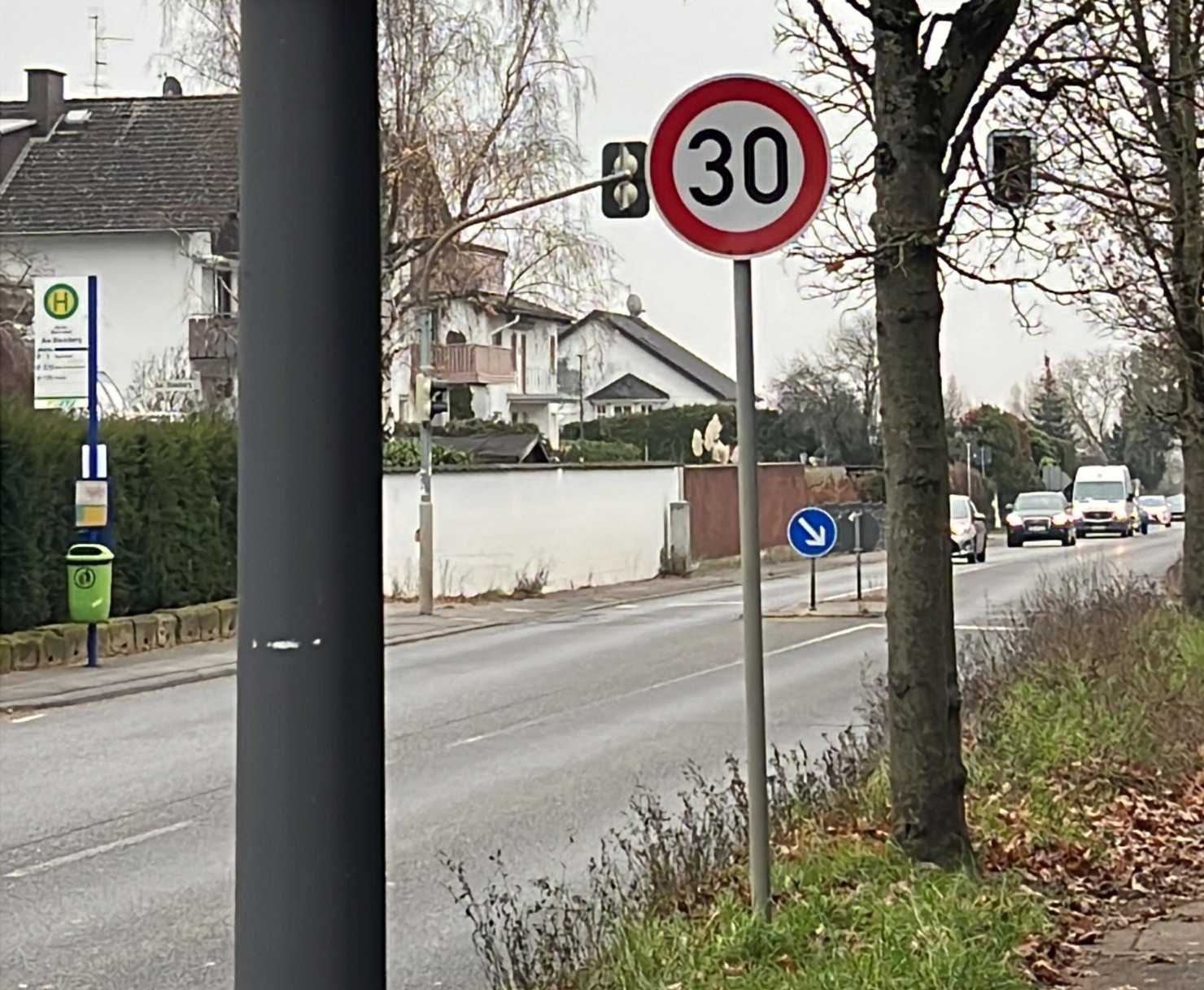 Schild mit Tempo 30 in Martinsthal