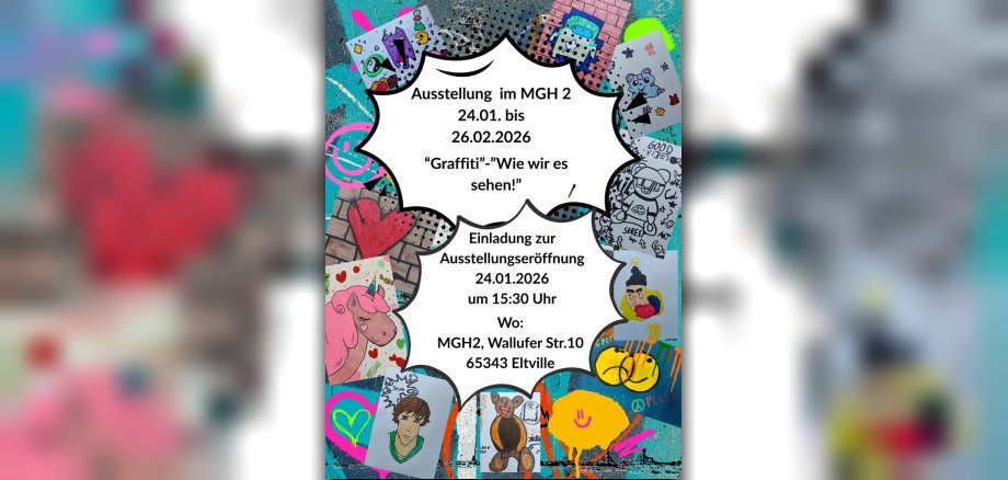 Plakat Collage von Bildern mit Infos zur Ausstellung