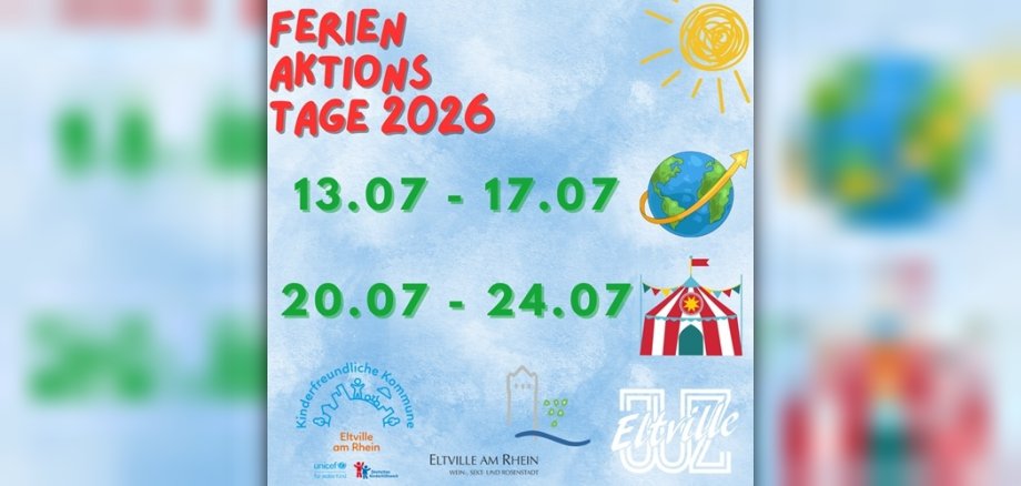 Plakat mit Terminen für die Ferienaktionstage