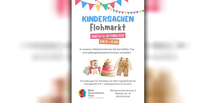 Plakat Kindersachenflohmarkt mit Datum und Uhrzeit
