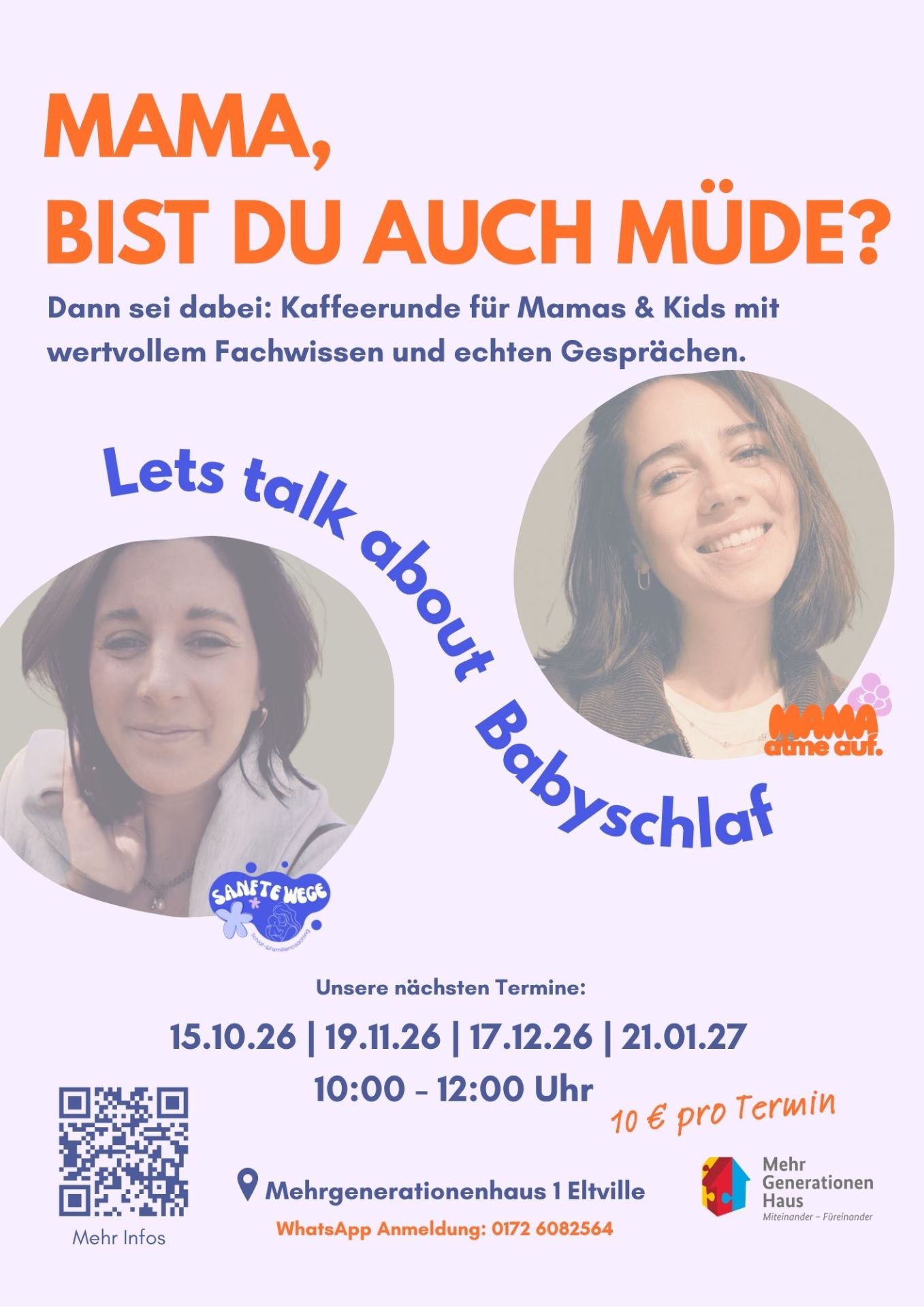 Flyer mit Terminen und Portraits der Kursleiterinnen