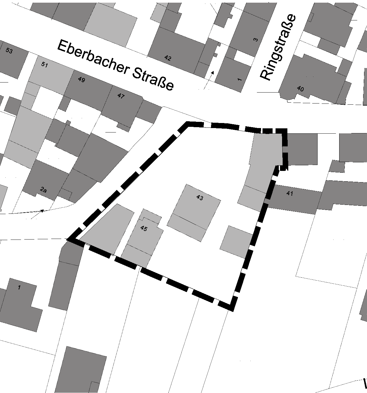 Geltungsbereich der Satzung "Lohweg - 1. Änderung", Erbach: Der vorstehende Übersichtsplan dient dem besseren Verständnis der Bekanntmachung. Er ist nicht rechtsverbindlich sondern kennzeichnet nur die Lage des Plangebietes. Übersichtplan des Geltungsbereiches der Satzung "Lohweg - 1. Änderung"´in Erbach.