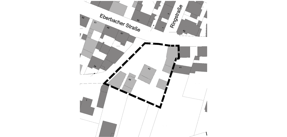 Übersichtplan des Geltungsbereiches der Satzung "Lohweg - 1. Änderung"´in Erbach.