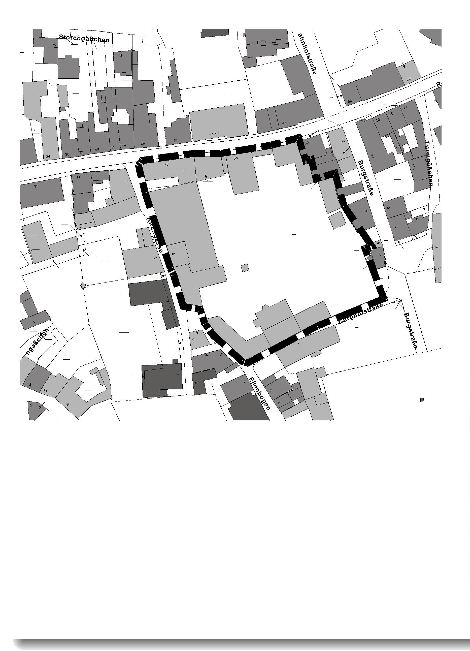 Geltungsbereich des Bebauungsplanes "Rheinviertel - 5. Änderung", Eltville. Der vorstehende Übersichtsplan dient dem besseren Verständnis der Bekanntmachung.
Er ist nicht rechtsverbindlich sondern kennzeichnet nur die Lage des Plangebietes. Geltungsbereich des Bebauungsplanes "Rheinviertel - 5. Änderung", Eltville.