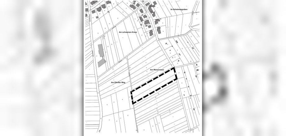 Übersichtsplan: Geltungsbereich des Bebauungsplanes "Am Weisenstein", Rauenthal, und der Teiländerung des Flächennutzungsplans 