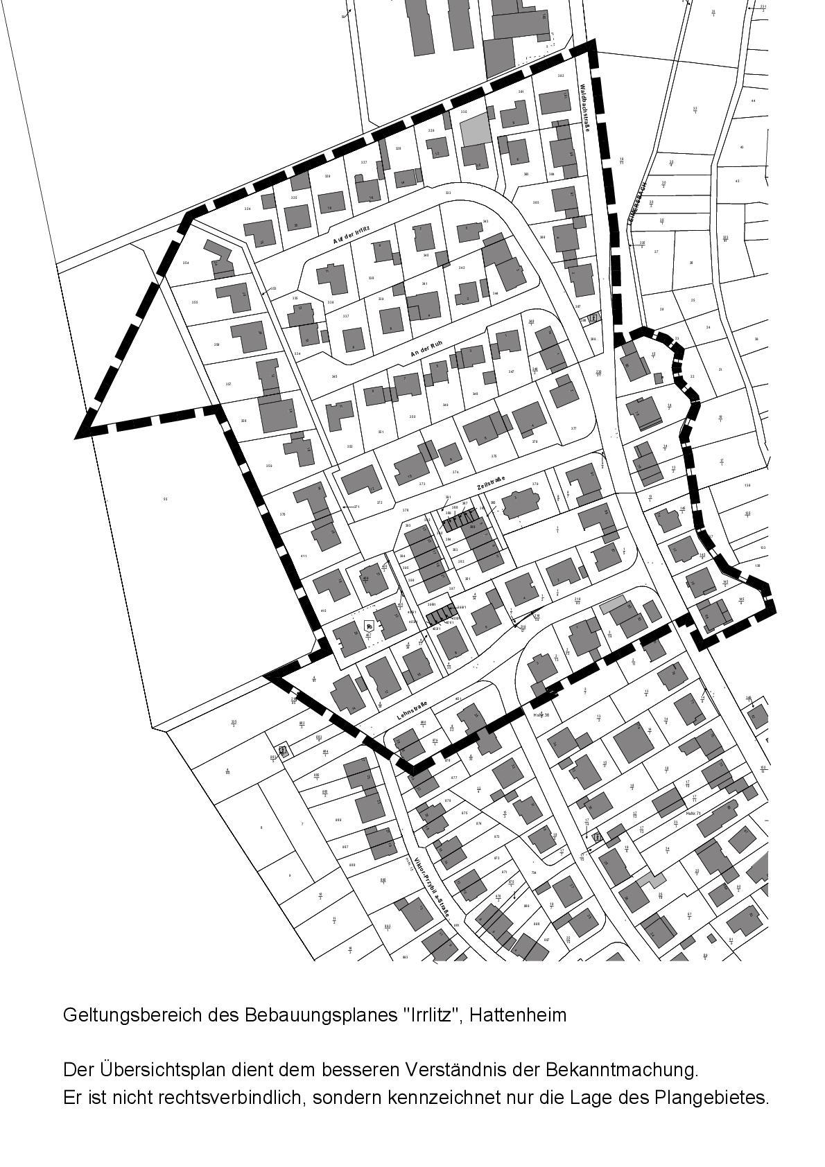 Geltungsbereich des Bebauungsplanes "Irrlitz", Hattenheim
