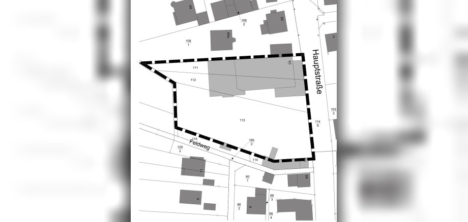 Übersichtsplan: Geltungsbereich des Bebauungsplanes und der Veränderungssperre "Winzerhalle", Rauenthal