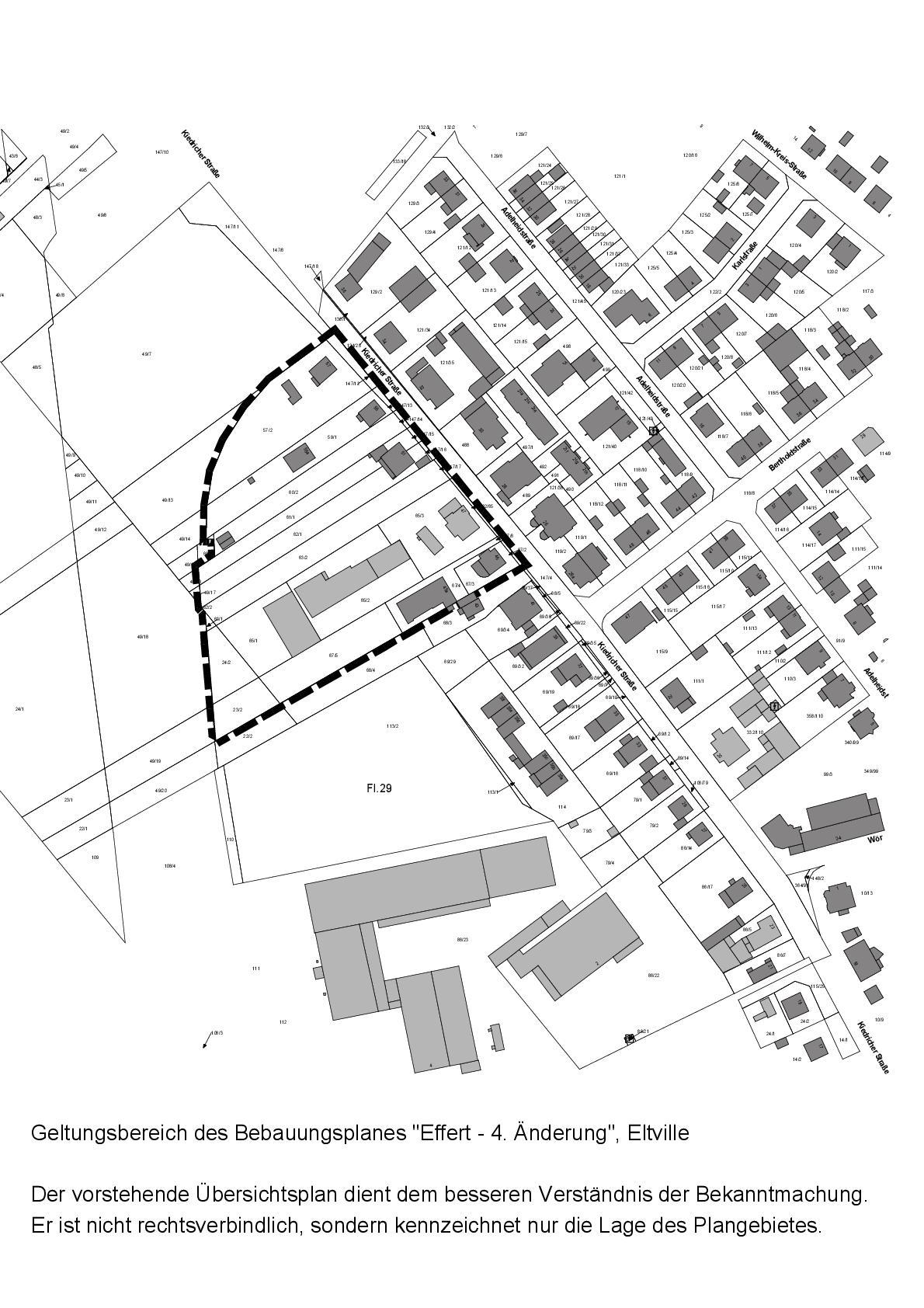 Geltungsbereich des Bebauungsplanes "Effert - 4. Änderung", Eltville