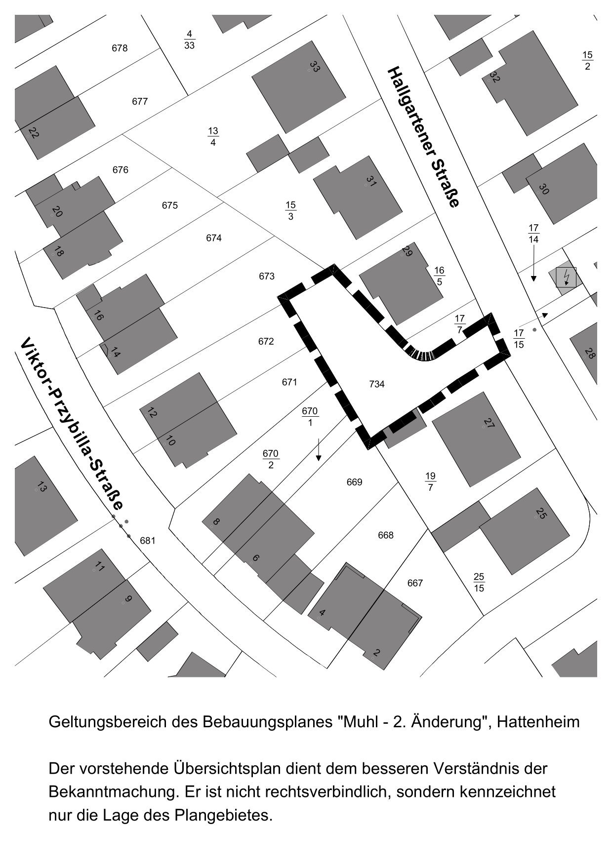 Geltungsbereich des Bebauungsplanes "Muhl - 2. Änderung", Hattenheim