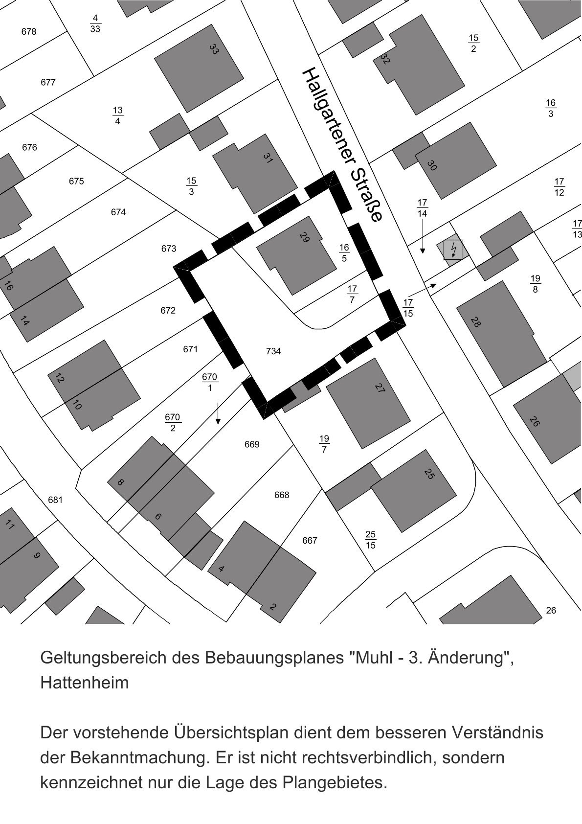 Geltungsbereich des Bebauungsplanes "Muhl - 3. Änderung", Hattenheim