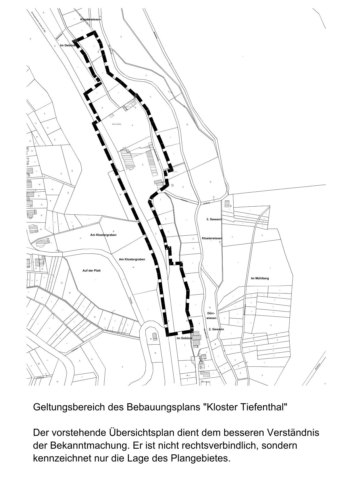 Geltungsbereich des Bebauungsplans "Kloster Tiefenthal"